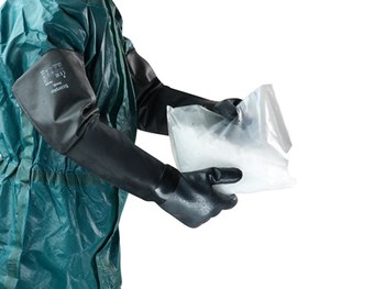 Ansell AlphaTec 19-026 Negro 10 Neopreno Apoyado Guantes resistentes a productos químicos - acabado Áspero - Longitud 26 pulg. - 076490-14203