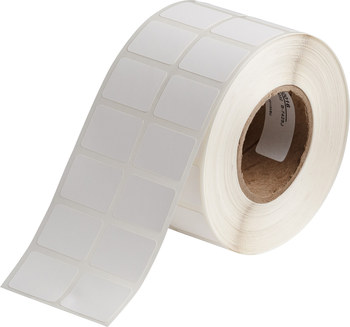 Brady BradyJet J20-88-7425J Rollo de etiquetas imprimibles de inyección de tinta - 1 pulg. x 0.75 pulg. - Polipropileno - Blanco - B-7425J