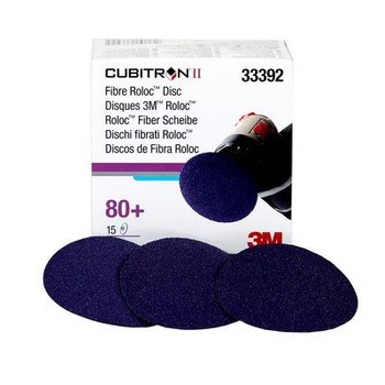 3M Cubitron II Roloc Disco de fibra de cambio rápido 33392 - 3 pulg. - Grano Cerámico de Precisión - 80+