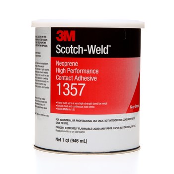 3M Scotch-Weld High Performance 1357 Adhesivo de contacto de neopreno Gris-Verde Líquido 1 qt Lata - 19892