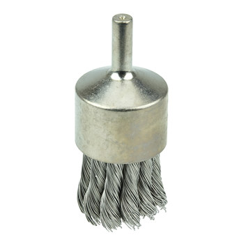 Weiler Stainless Steel Cup Brush - Shank Attachment - 1-1/8 in Diameter - 0.020 in Bristle Diameter - 10393