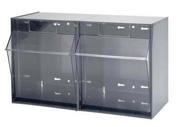 Imagen de Quantum Storage QTB302GY Gris Transparente Revestido en polvo Plástico Apilable Gabinete Gaveta Inclinable (Imagen principal del producto)