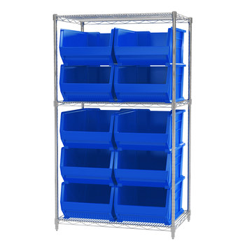 Imagen de Akro-mils AWS24361288 Akrobin 2000 lb Ajustable Azul Cromo Acero Abierto Ajustable Sistema de estantería fijo (Imagen principal del producto)