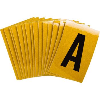 Imágen de Brady Bradylite Negro sobre amarillo Reflectante Exterior Carta 5920-A Etiqueta en forma de letra (Imagen principal del producto)