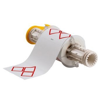 Imágen de Brady Rojo sobre blanco Transferencia térmica 130768 Rollo de etiquetas para impresora de transferencia térmica troquelado (Imagen principal del producto)