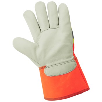 Global Glove Premium-Grade 2950HV Naranja de alta vis. Grande Cuero vacuno Guantes para condiciones frías - Insulación Cold Keep - 2950hv lg