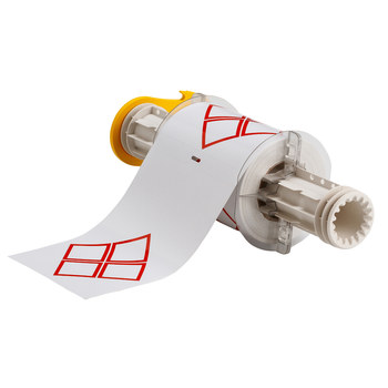 Imágen de Brady Rojo sobre blanco Transferencia térmica 130771 Rollo de etiquetas para impresora de transferencia térmica troquelado (Imagen principal del producto)