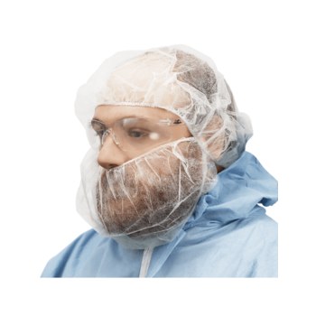 Global Glove FrogWear Blanco Polipropileno Cubrebarbas desechables - Diámetro estirado 18 pulg. - 810033-29301