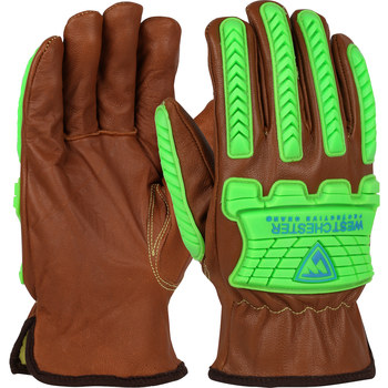 Imágen de West Chester Oil & Aqua Armor KS993KOAB Marrón Grande Cuero Grano Piel de cabra Cuero Guante para conductor (Imagen principal del producto)