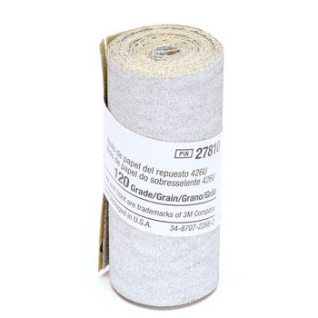 3M Stikit Rollo de lijado 27810 - 2 1/2 pulg. x 70 pulg. - Carburo de silicio - 120 - Fina