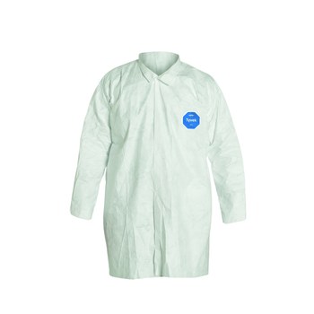 Dupont TY210S WH Blanco 4XG Tyvek 400 Bata de laboratorio reutilizable para trabajo y uso general - TY210S 4X