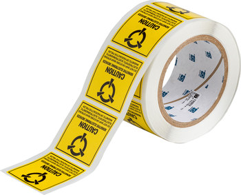 Imágen de Brady Negro sobre amarillo Cuadrado Escribible Papel SL-4 Etiqueta de advertencia estática (Imagen principal del producto)