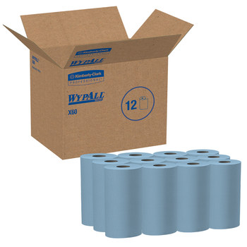 Kimberly-Clark Wypall X60 Limpiador 35411, Hydroknit, - 9.8 pulg. x 13.4 pulg. - Azul
