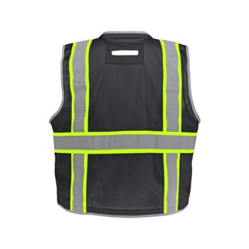 Global Glove FrogWear HV Chaleco de topógrafo de alta visibilidad GLO-067K-LG - tamaño Grande - Malla Poliéster - Negro y Alta visibilidad Amarillo/verde/Green - glo-067k lg