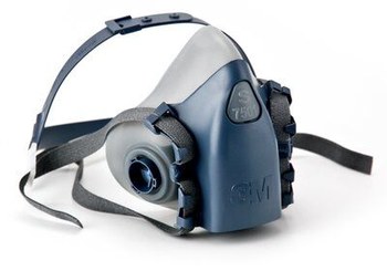 3M 7500 Series 7501 Respirador de careta de media máscara 37081 - tamaño Pequeño - Azul - Silicón - 4 puntos suspensión