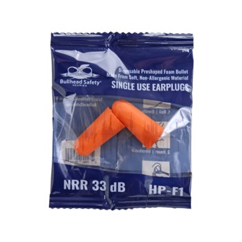 Global Glove Bullhead Safety Tapones para los oídos HP-F1 - Espuma de poliuretano - Naranja - 33 - hp-f1