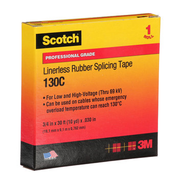 3M Scotch 130C Negro Cinta aislante - 3/4 pulg. x 30 pies - Grosor 30 mil - 41717