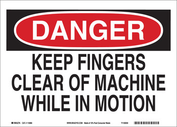 Imágen de Brady B-563 Polipropileno de alta densidad Rectángulo Blanco Inglés Cartel de seguridad del equipo 116131 (Imagen principal del producto)