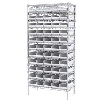 Imagen de Akro-mils AWS183630138 Shelfmax 2000 lb Ajustable Blanco Cromo Acero Abierto Ajustable Sistema de estantería fijo (Imagen principal del producto)