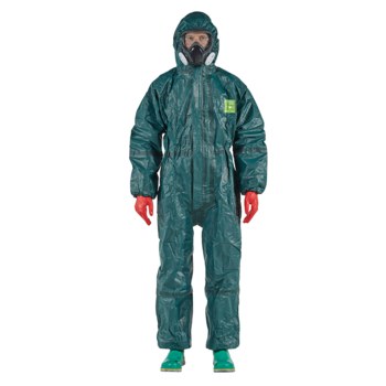 Ansell Microchem AlphaTec Overoles resistentes a productos químicos 68-4000 GR40-T-92-122-04 - tamaño Grande - Laminado de película microporosa - Verde - 06508