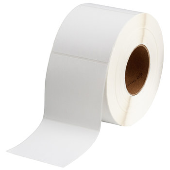Brady i61-77-402-1.4 Rollo de etiquetas troqueladas para impresoras - 4 pulg. x 4 pulg. - Papel - Blanco - B-402
