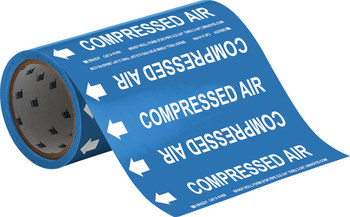 Imágen de Brady Blanco sobre azul Vinilo 41456 Marcador de tubería autoadhesivo (Imagen principal del producto)