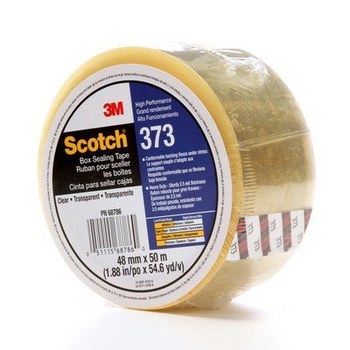 3M Scotch 373 Transparente Cinta de sellado de cajas - 48 mm Anchura x 50 m Longitud - 2.5 mil Espesor - 68786
