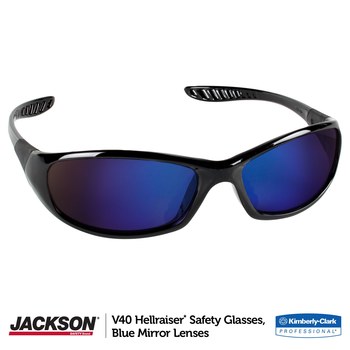 Ansell KleenGuard V40 Policarbonato Lentes de seguridad estándar lente Espejo azul - Marco envolvente - 761445-02230
