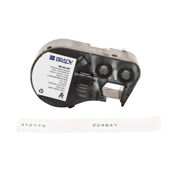 Brady M4-86-461 Etiquetas criogénicas autolaminadas - 2.625 pulg. x 0.6 pulg. - Poliéster - Negro sobre blanco, transparente - B-461