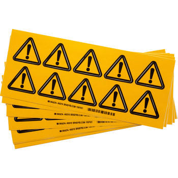Imágen de Brady Negro sobre amarillo Triángulo Vinilo 60210 Etiqueta de área peligrosa (Imagen principal del producto)