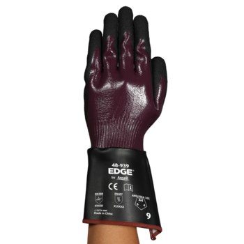 Ansell Borde 48939 Negro 12 Poliéster, HPPE, Spandex Poliéster, HPPE, Spandex Guantes resistentes a cortes - Longitud 11.22 - 13.58 pulg. - 076490-70497