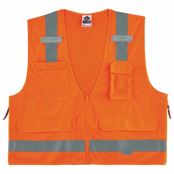 Ergodyne Glowear 8250Z Chaleco de alta visibilidad 21419 - tamaño 4EG/5EG - Poliéster - Naranja de alta visibilidad - ANSI clase 2