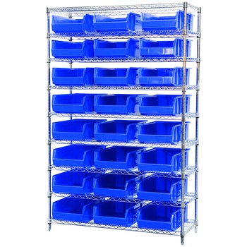 Imagen de Akro-mils AWS184830280 Akrobin 2000 lb Ajustable Azul Cromo Acero Abierto Ajustable Sistema de estantería fijo (Imagen principal del producto)