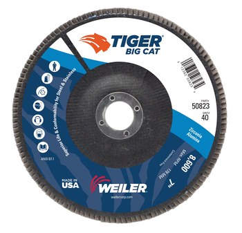 Weiler Big Cat Tipo 27 - Zirconia - 7 pulg. - 40 - Grueso - 50823