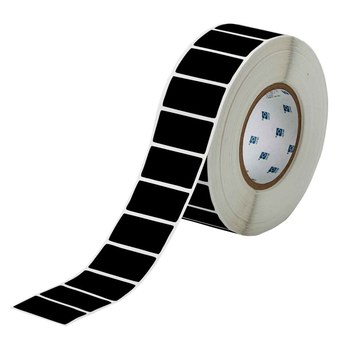 Brady THT-17-8591-3-BK Rollo de etiquetas troqueladas para impresoras - 2 pulg. x 1 pulg. - Poliéster - Negro - B-8591