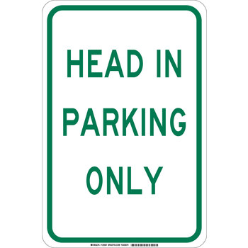 Imágen de Brady B-555 Aluminio Rectángulo Blanco Inglés Cartel de información, restricción y permiso de estacionamiento 129585 (Imagen principal del producto)