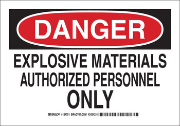 Imágen de Brady B-555 Aluminio Rectángulo Blanco Inglés Cartel de advertencia de explosivos 124749 (Imagen principal del producto)