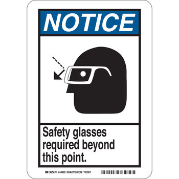 Imágen de Brady B-120 Poliéster reforzado con fibra de vidrio Rectángulo Blanco Inglés Cartel de PPE 44999 (Imagen principal del producto)