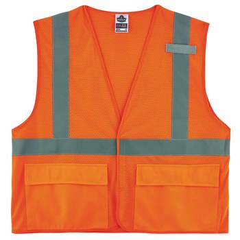 Ergodyne Glowear 8220HL Chaleco de alta visibilidad 21135 - tamaño Grande/XG - Poliéster - Naranja de alta visibilidad - ANSI clase 2