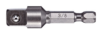 Vega Tools 1/4 pulg. Unidad Hex Adaptador 1100ADB38 - 3/8 pulg. cuadrado macho - 4 pulg. Longitud - Acero S2 Modificado - Gris Gunmetal acabado - 00003