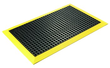 Wearwell Industrial WorkSafe Tapete antifatiga 476 71541100985 - 3 pies x 4 pies - Caucho - Negro/Amarillo