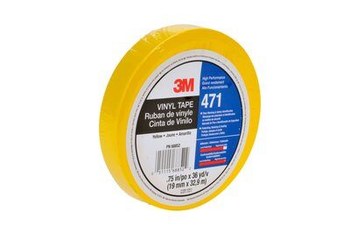 3M 471 Amarillo Cinta de marcado - 3/4 pulg. Anchura x 36 yd Longitud - 5.2 mil Espesor - Un solo lado Adhesiva - 68852