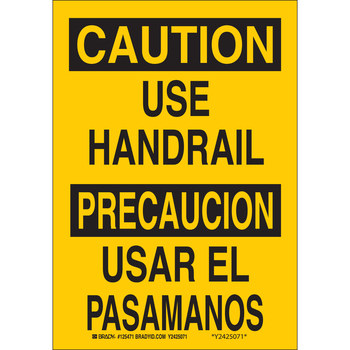 Imágen de Brady B-555 Aluminio Rectángulo Amarillo Inglés/Español Cartel de sensibilización de seguridad 125469 (Imagen principal del producto)