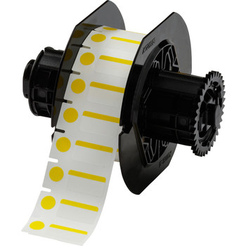 Brady B33-181-494-YL Etiquetas imprimibles de transferencia térmica - 1 pulg. x 0.5 pulg. - Poliéster - Blanco/amarillo - B-494