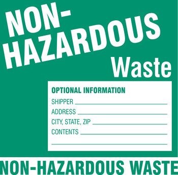Imágen de Brady Blanco sobre verde Cuadrado Vinilo 121159 Etiqueta de residuos (Imagen principal del producto)