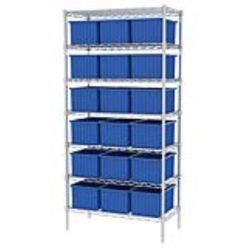 Imagen de Akro-mils AWS183633168 Akro-Grid 2000 lb Ajustable Azul Cromo Acero Abierto Ajustable Sistema de estantería fijo (Imagen principal del producto)