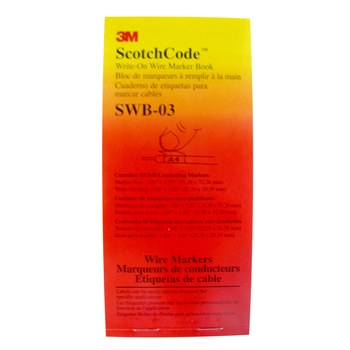 3M ScotchCode SWB-3 Libro marcador de cable - 2.85 pulg. x 1 pulg. - Blanco
