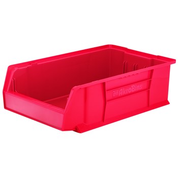Imagen de Akro-mils Akrobin 200 lb Rojo Polímero de grado industrial Apilado Contenedor de almacenamiento (Imagen principal del producto)
