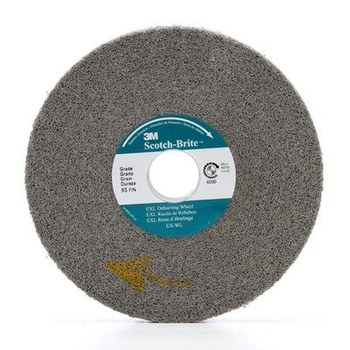 3M Scotch-Brite Convoluto Carburo de silicio Duro Rueda de desbaste - Fina grado - Accesorio Eje - Diámetro 6 pulg. - Agujero Central 1 pulg. - Grosor 1/2 pulg. - 05790