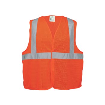 Global Glove FrogWear HV Chaleco de topógrafo de alta visibilidad GLO-006V-LG - tamaño Grande - Malla Poliéster - Naranja de alta visibilidad - ANSI clase 2, tipo R - glo-006v lg
